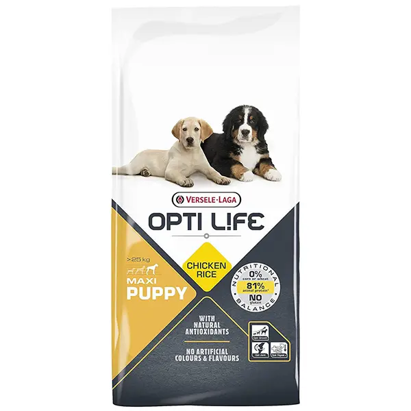 Сухий корм Opti Life Puppy Maxi з куркою для цуценят великих порід, 12,5 кг