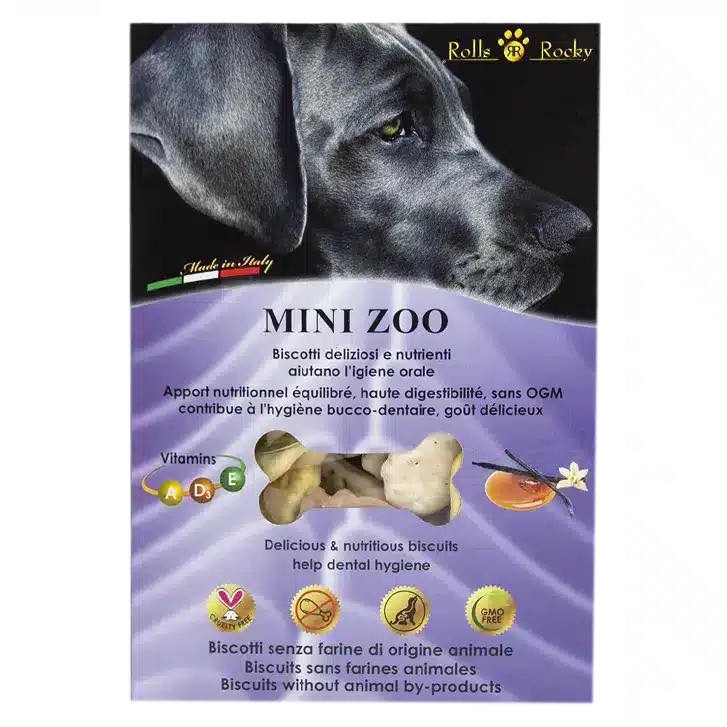 Ласощі Rolls Rocky Mini zoo mix з ваніллю і карамеллю для собак, 300 г