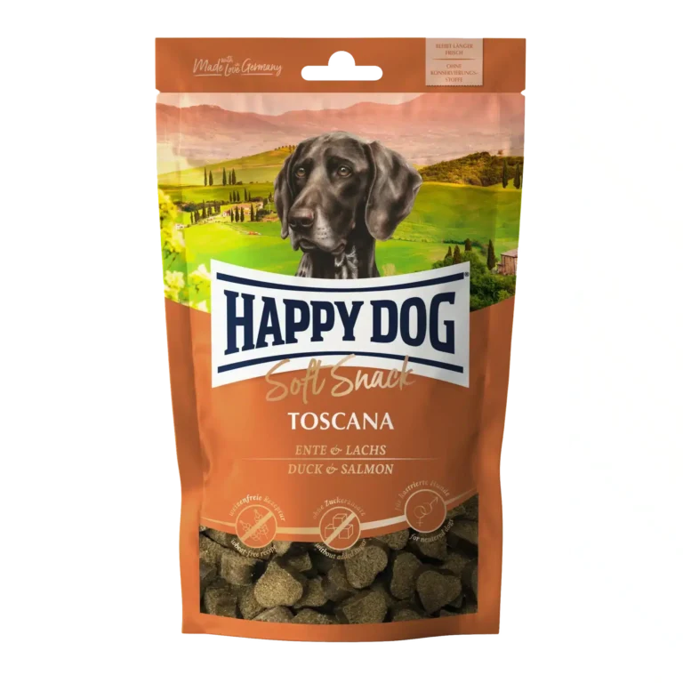 Ласощі Happy Dog Soft Snack Toscana з качкою та лососем для собак, 100 г