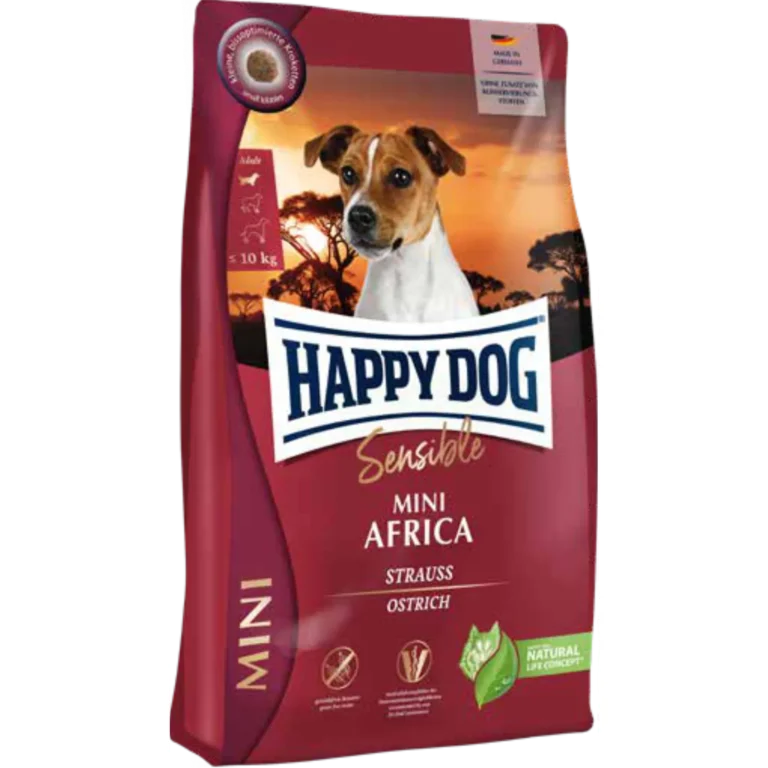 Сухий корм Happy Dog Mini Africa для собак дрібних порід при алергіях зі страусом та картопляними пластівцями