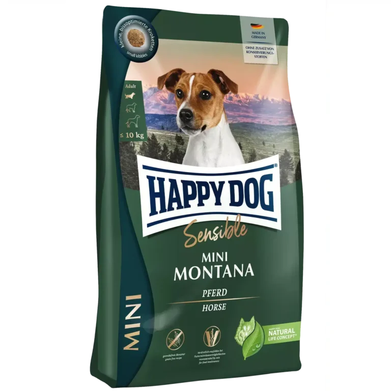 Сухий корм для собак малих порід Happy Dog Sensible Mini Montana з кониною