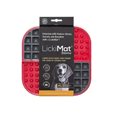 Комбінований килимок для ласощів LickiMat Slomo червоний