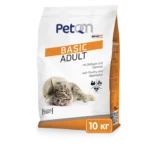 Сухий корм для дорослих котів PetQM Cats Basic Adult with Poultry & Vegetables з птицею та овочами, 10 кг