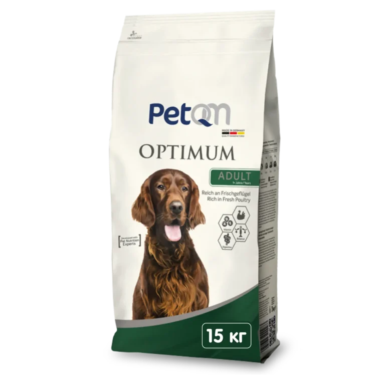 Сухий корм для дорослих собак PetQM Dog Optimum Adult rich in Fresh Poultry з птицею, 15 кг