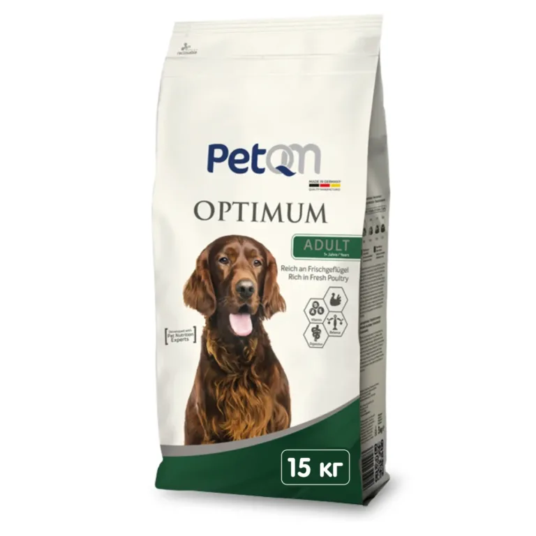 Сухий корм PetQM Dog Optimum Adult для дорослих собак з птицею, 15 кг