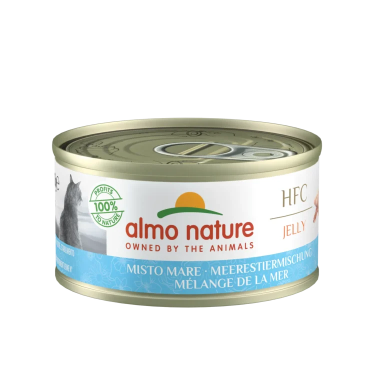 Вологий корм для дорослих котів Almo Nature HFC мікс морепродуктів в желе, 70 г