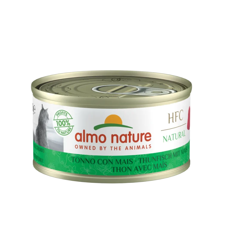 Вологий корм для дорослих котів Almo Nature HFC Cat з тунцем та кукурудзою, 70 г