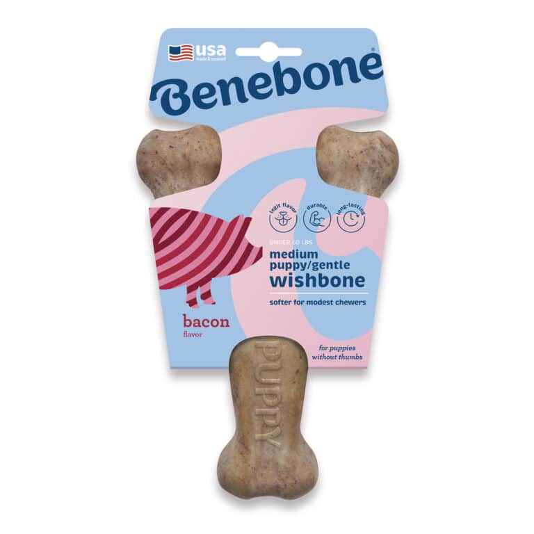 Іграшка Важіль для цуценят Benebone Puppy Wishbone Bacon Важіль, зі смаком бекону