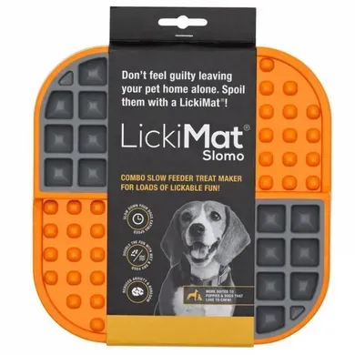 Комбінований килимок для ласощів LickiMat Slomo помаранчевий