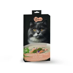 Ласощі Mavsy Creamy з лососем і тунцем з люцерною та котячою м'ятою для котів, 5х15 г