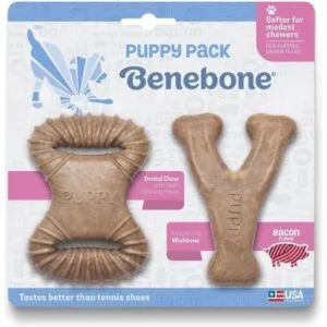 Іграшка Benebone Puppy Pack для цуценят зі смаком бекону
