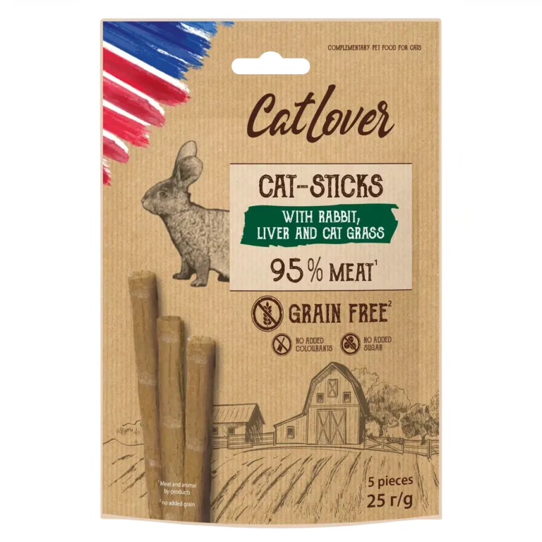 Палички для котів CatLover Sticks rabbit liver із кроликом, печінкою та котячою травою, 5*5 г