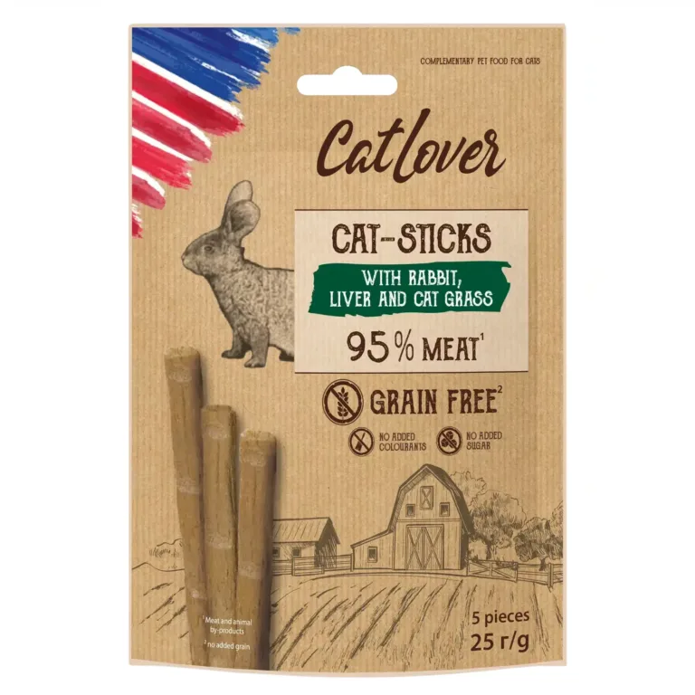 Ласощі CatLover Sticks з кроликом та печінкою для котів, 5х5 г