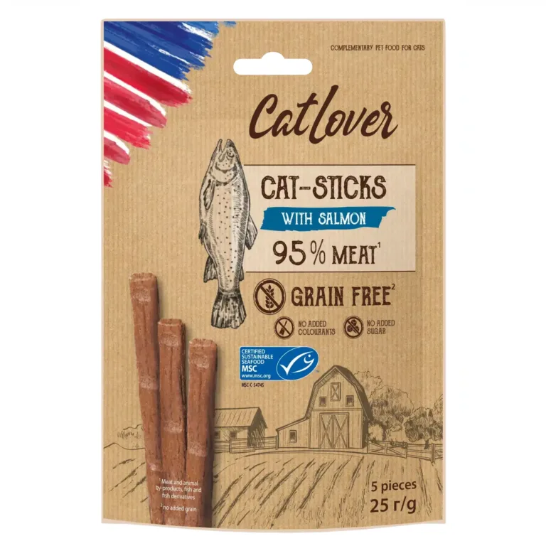 Ласощі CatLover Sticks MSC з лососем для котів, 5х5 г