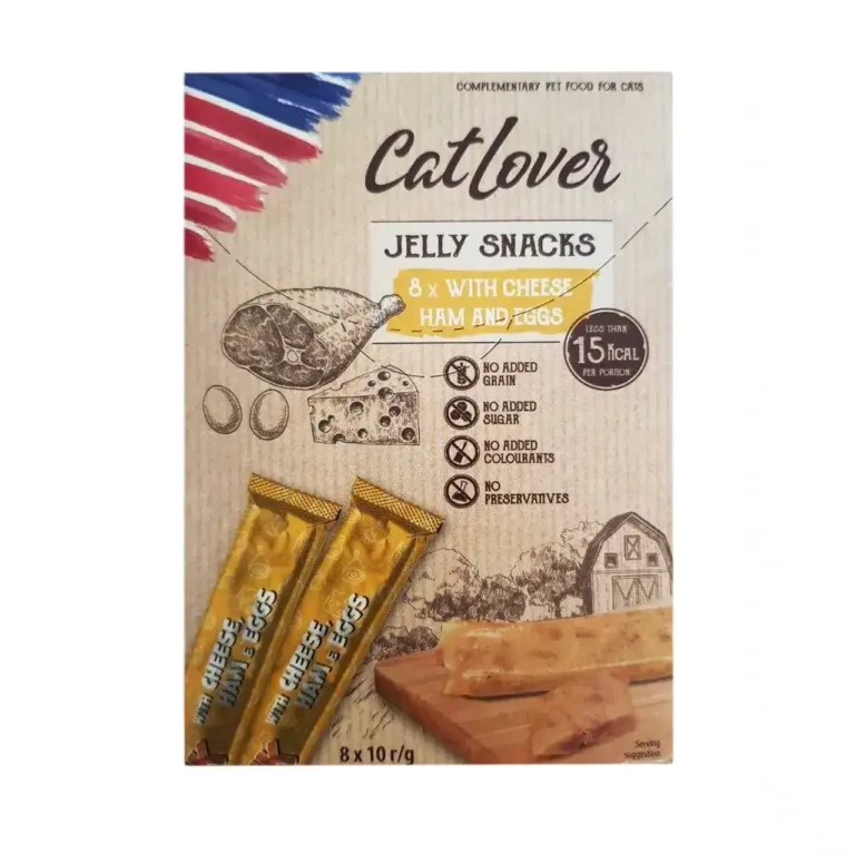 Ласощі CatLover JellySnack з сиром, шинкою та яйцем для котів, 8х10 г