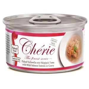 Вологий корм Cherie Signature Gravy з тунцем і диким лососем в соусі для котів, 80 г