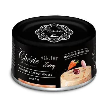 Вологий корм Cherie Healthy Living мус з куркою та морквою для котів, 80 г