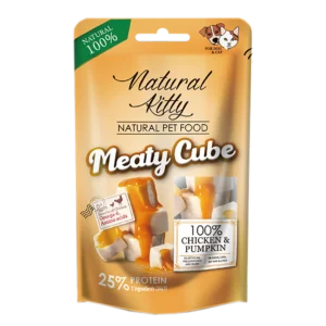 Ласощі Natural Kitty Meaty Cube з куркою і гарбузом для котів та собак, 60 г