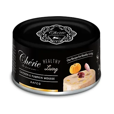 Вологий корм Cherie Healthy Living мус з куркою та гарбузом для котів, 80 г