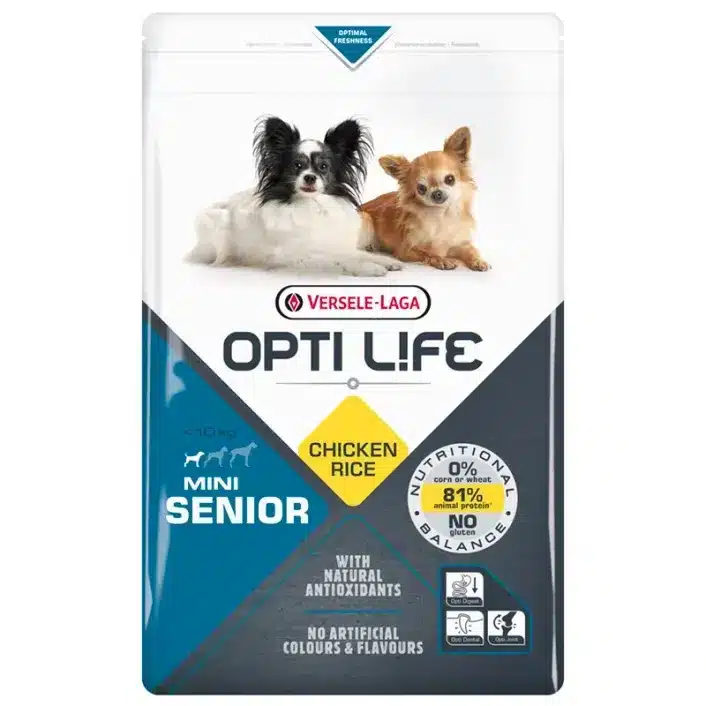 Сухий корм Opti Life Senior Mini з куркою для літніх собак малих порід