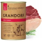 Вологий корм для дорослих собак Grandorf BEEF & TURKEY з яловичиною та індичкою, 400 г