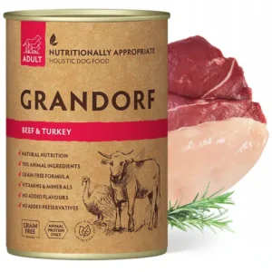 Вологий корм Grandorf Beef & Turkey з яловичиною та індичкою для дорослих собак, 400 г
