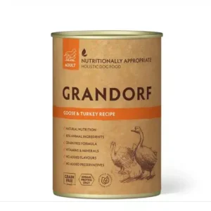 Вологий корм Grandorf з гусаком та індичкою для дорослих собак, 400 г