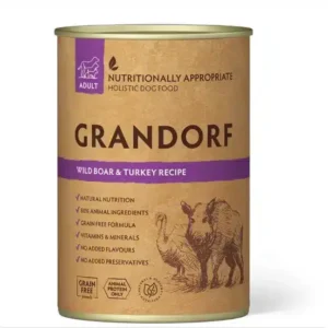 Вологий корм Grandorf з диким кабаном та індичкою для дорослих собак, 400 г