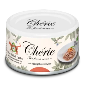 Вологий корм Cherie Hairball Control з тунцем і креветками в соусі для котів, 80 г