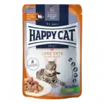 Вологий корм Happy Cat Culinary Land Ente у вигляді шматочків в cоусі для дорослих котів з качкою, 85 г