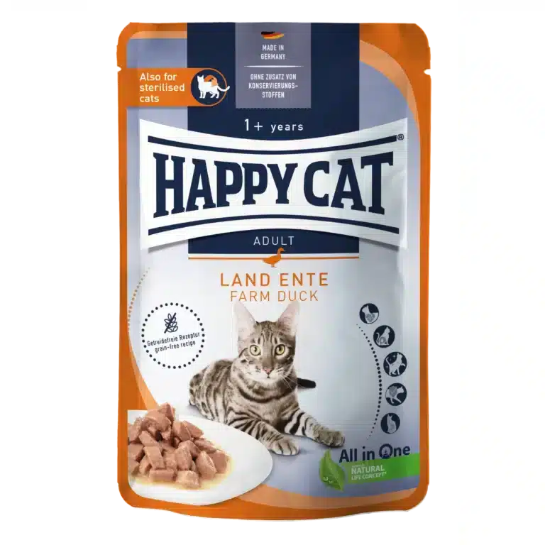 Вологий корм Happy Cat Culinary Land Ente у вигляді шматочків в cоусі для дорослих котів з качкою, 85 г