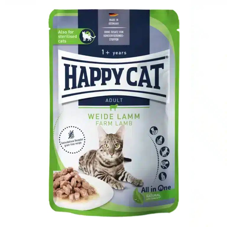 Вологий корм Happy Cat Culinary Weide Lamm у вигляді шматочків в cоусі для дорослих котів з ягням, 85 г