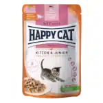 Вологий корм Happy Cat Kitten & Junior Land Ente у вигляді шматочків в cоусі для кошенят з качкою, 85 г