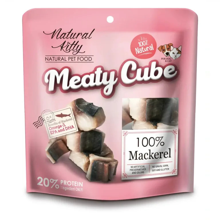 Ласощі Natural Kitty Meaty Cube кубики зі скумбрії для котів і собак, 60 г