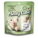 Ласощі для котів та собак Natural Kitty Meaty Cube 100%Tilapia у вигляді кубиків, тілапія 50г