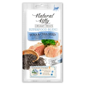Ласощі Natural Kitty Creamy Treats з тунцем та насінням чіа для котів, 4х12 г
