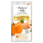 Крем-снек для котів зі смаком курки та гарбуза Natural Kitty Creamy Treats Chicken & pumpkin, 4х12г