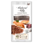 Крем-снек для котів зі смаком курки, печінки та насіння льону Natural Kitty Creamy Treats Chicken, Chicken liver & flaxseed, 4х12г