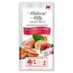 Ласощі Natural Kitty Creamy Treats з тунцем та лососем для котів, 4х12 г
