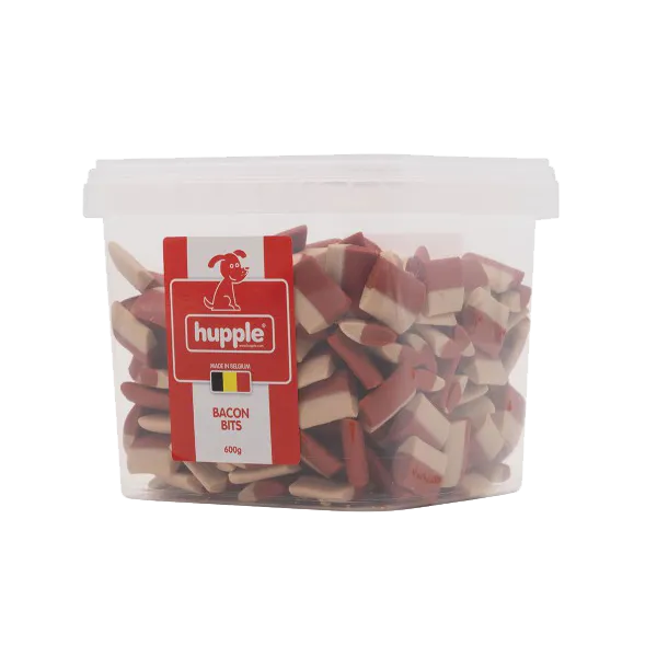 Ніжні м'ясні ласощі для собак зі смаком бекону Hupple Softy bacon bits, 600 г.