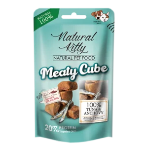 Ласощі Natural Kitty Meaty Cube з тунцем та анчоусами для котів і собак, 60 г