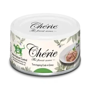 Вологий корм Cherie Hairball Control з тунцем та крабом для котів, 80 г