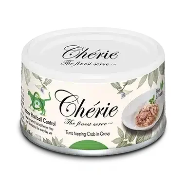 Вологий корм Cherie Hairball Control з тунцем та крабом для котів, 80 г