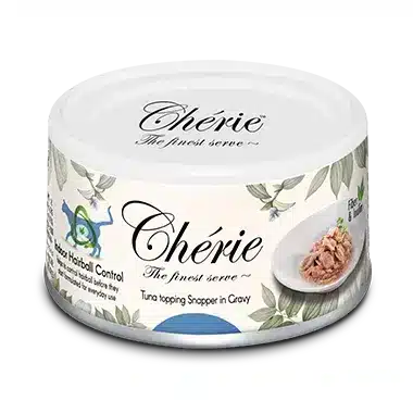 Вологий корм Cherie Hairball Control з тунцем та луціаном для котів, 80 г