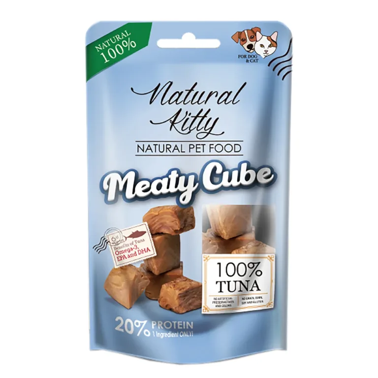 Ласощі Natural Kitty Meaty Cube з тунцем для собак та котів, 60 г