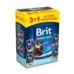 Вологий корм для стерилізованих котів Brit Premium Delicate Fillets in Gravy НАБІР 3+1