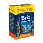 Вологий корм для стерилізованих котів Brit Premium мікс НАБІР 3+1