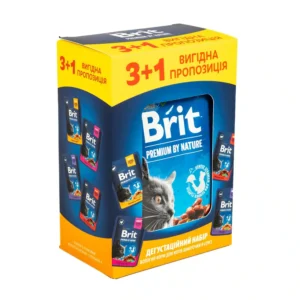 Вологий корм Brit Premium набір мікс 3+1 для котів