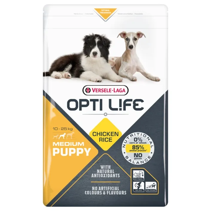 Сухий корм Opti Life Puppy Medium з куркою для цуценят середніх порід