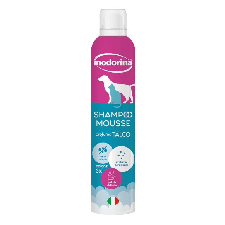 Шампунь-мус для собак і котів Inodorina Shampoo Mousse Talco з ароматом тальку, 300 мл